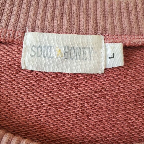 Soul Honey Size L Bee Kind Comfy Sweater Sweatshirt Bee Lover 100% Cotton Terry - Picture 4 of 9
